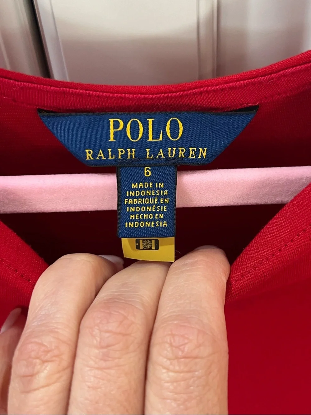 Polo Ralph Lauren Girls Red Long Sleeve Pleated Dress size 6